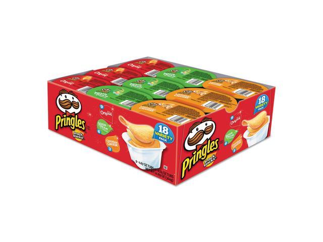 Pringles 3800018251 Potato Chips Variety Pack 074 oz Caniste 3 Flavor Pack of 18