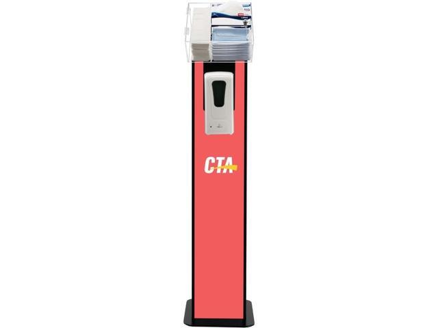 CTA Digital Premium Locking Sanitizing Station Stand Black SANSTT2B