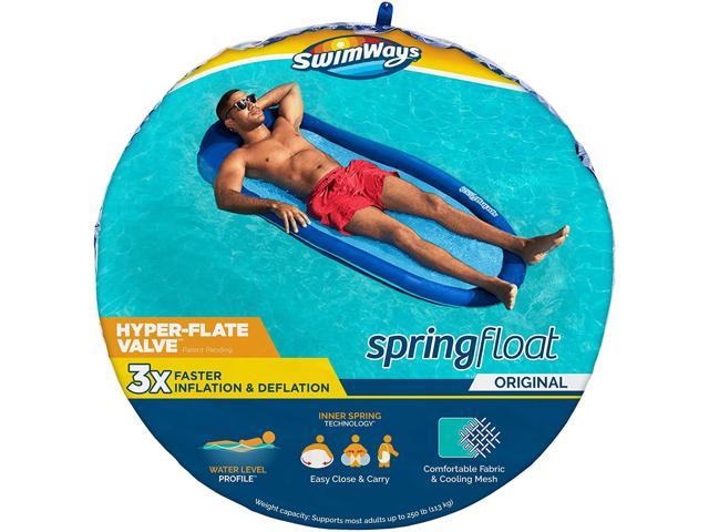 SwimWays Spring Float  Inflatable Pool Lounge Chair for Ages 15+  Blue