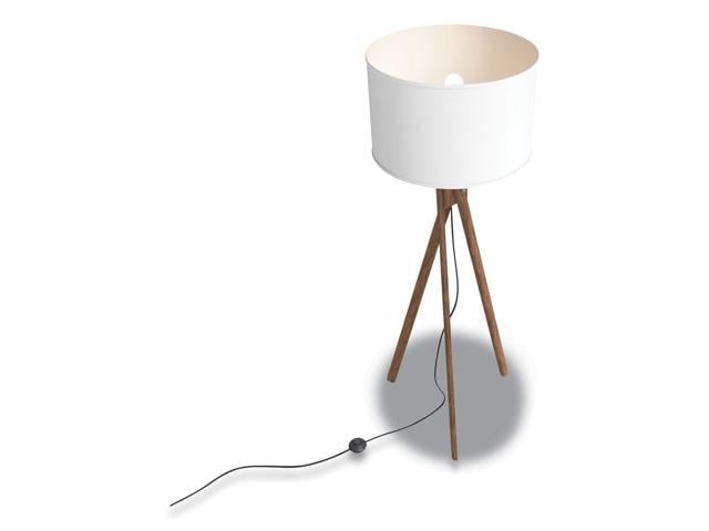 Essentials Wood Floor Lamp with Drum Shade 57.5' h Espesso/White UN58021