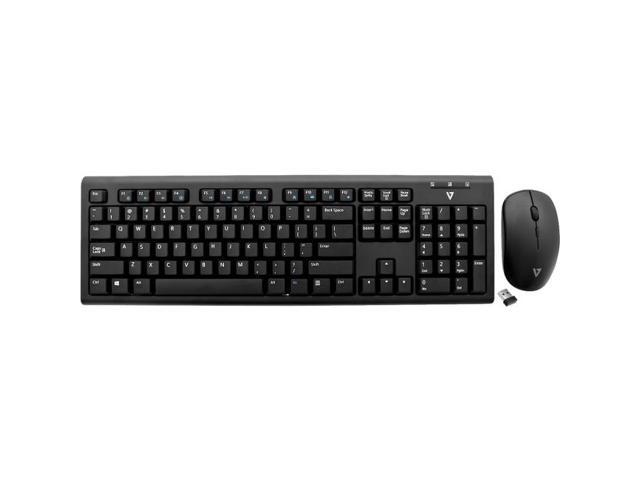 V7 CKW200US-E Black Wireless Keyboard and Mouse Combo - US