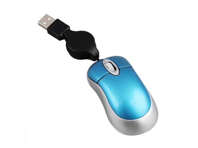 Mini USB Retractable Cable Optical Mouse for PC Laptop