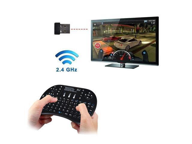 Black Rii Mini i8+ 24G Original Wireless Gaming Fly Air Mouse Keyboard Touchpad For Android TV Box