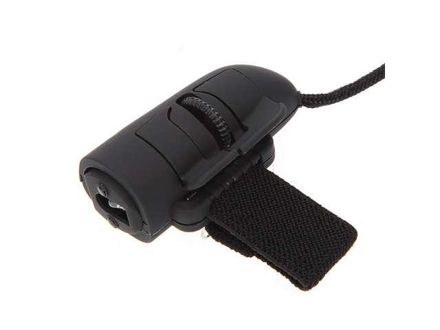 Mini USB 3D Optical Handheld Finger Ring Mouse Mice 1200dpi for Laptop PC Windows Blcak