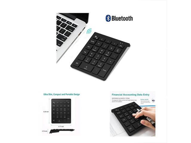 Bluetooth 28 Key Numeric Keypad Portable Bluetooth Wireless for Financial Accounting Data Entry for Smartphones Tablets Surface Pro Windows