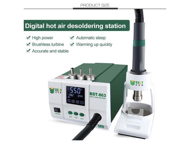 1200W 220V/110V Intelligent LCD Touch Screen Thermostatic Heat Gun Hot Air Rework Station 1200W Rework Station for Phone Repair