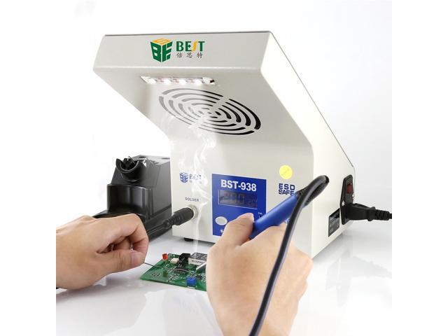 90W 220V/110V 3 in 1 Intelligent temperature Multi-funcational LED light Soldering Smoke Absorber Soldering Iron Station with led display