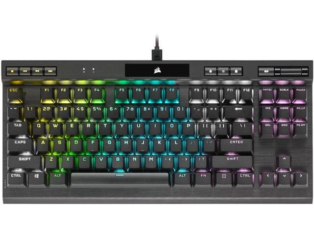 CORSAIR - K70 RGB TKL CHAMPION SERIES Mechanical Gaming Keyboard Backlit RGB LED CHERRY MX SPEED Keyswitches - Black