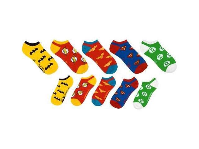 DC Comics Superhero Logo Ankle Socks 5 Pair Pack One Size Fits Most