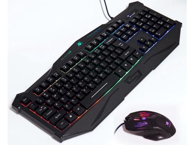 K-RAY KM8300 Gaming Keyboard with 3 Colors Adjustable Backlight USB Wired Illuminated Computer Breathing Keyboard With Mouse Keyboard Mouse Combos