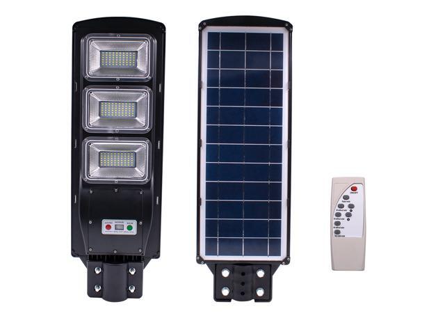 90W 180-LED Solar Sensor Outdoor Light with Light Control and Radar Built-In Sensor Black