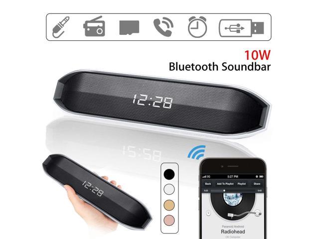 10W Portable Wireless bluetooth Speaker 3D Stereo Soundbar LED TF FM AUX Alarm Clock Loudspeaker Subwoofer for Phone Computer