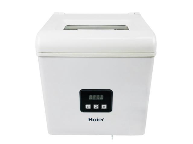 Neweggbusiness Haier Portable Countertop Ice Maker With 3 Function Buttons And Led Indicator For An Easy Control And 1 Gallon Capacity For Water Reservoir Hpim35w White Color Renewed