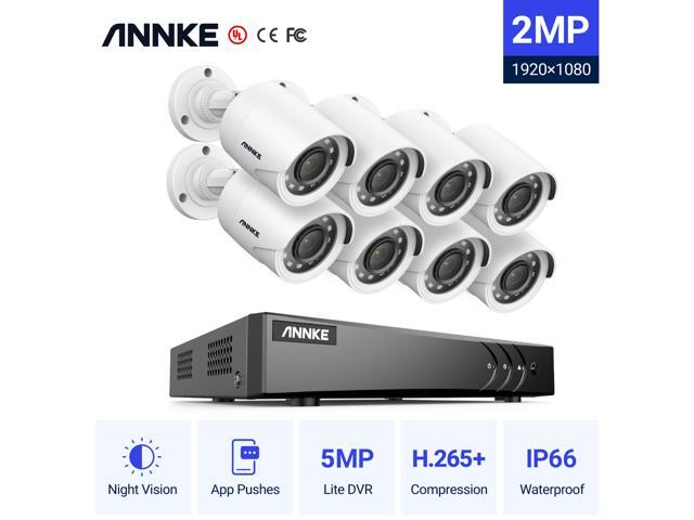 ANNKE 4/8/16 Channel CCTV Security Camera System 3MP 5-in-1 DVR with 4×1080P HD Weatherproof Cameras
