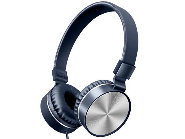 Art & Sound Metallic On-Ear Headphones with Built-In Mic Portable Audio Headset with Adjustable Headband Soft Ear Cushioned Pads Foldable