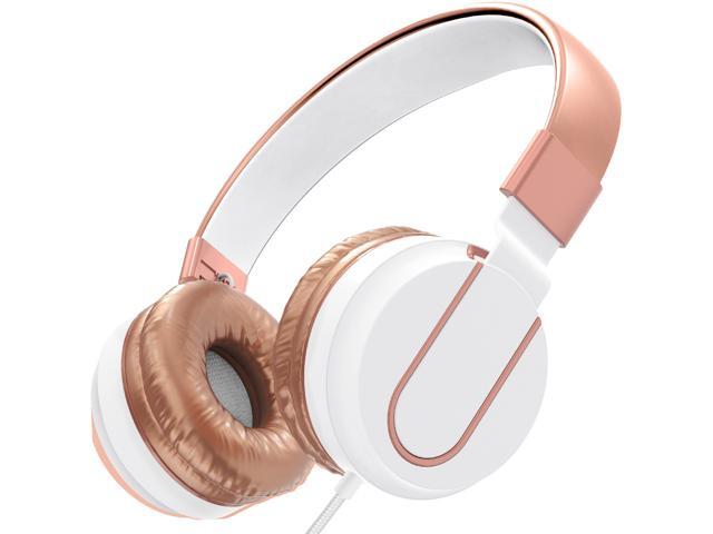 Delton Chroma Wired Headphones with Microphone Wired On-Ear Headphones with In-Line Mic - 35MM Jack Foldable Lightweight for iOS and Android