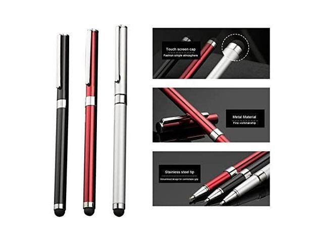 Tek Styz Premium Stylus for Samsung SM-A716V with Custom Capacitive Touch 3 Pack! Black Silver RED 