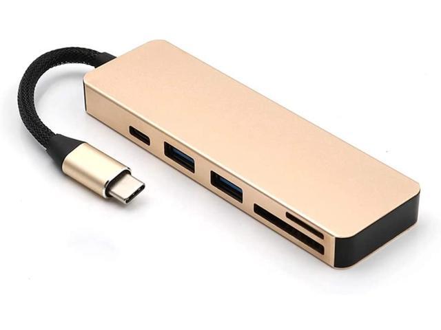 Docooler USB Hub 5 in 1 Adapter with 1 USB 31 Port and 2 USB 30 Ports SD TF Card Reader for Type C Devices