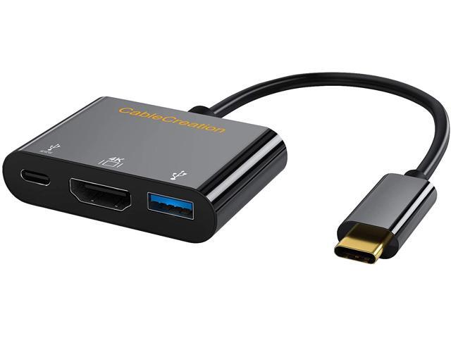 USB C to 4K HDMI Hub CableCreation 3-in-1 USB-C Hub with HDMI USB 30 and 60W PD Charging [Thunderbolt 3 Compatible] for MacBook Pro