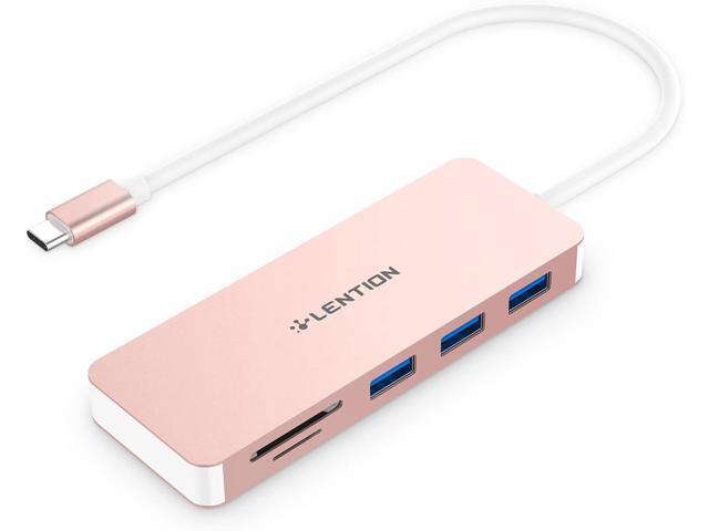 LENTION USB C Hub with 3 USB 30 and SD/Micro SD Card Reader Compatible 2020-2016 MacBook Pro 13/15/16 New Mac Air/iPad Pro/Surface ChromeBook