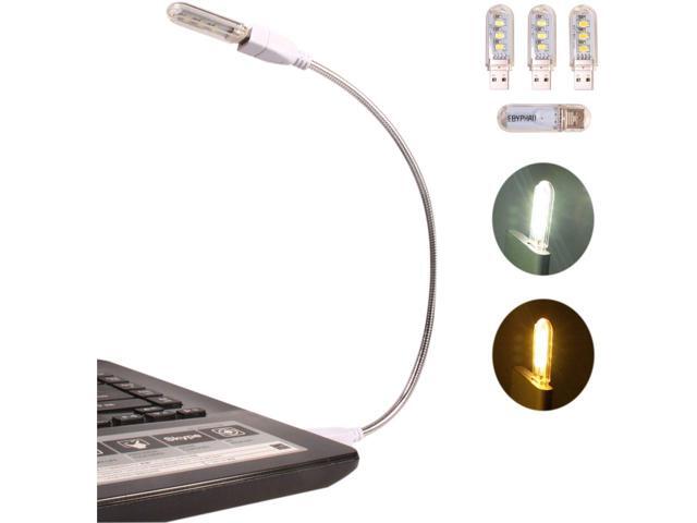 EBYPHAN Modern USB LED Lamp Computer Keyboard Light for Laptop Flexible Gooseneck Tube + Stylish Detachable Lampshade with 4 Mixed USB LED Lights