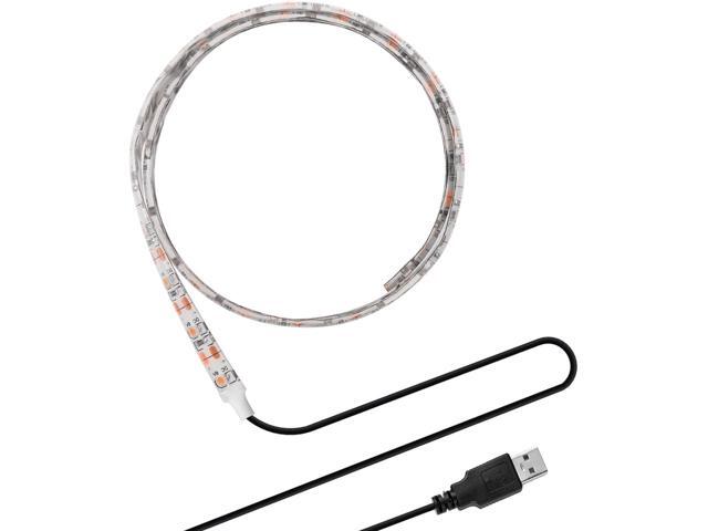 ONEVER Flexible Led Strip Lights with USB Cable for TV Computer Desktop Laptop Background Home Kitchen Decorative Lighting SMD 3528 100cm Warm White