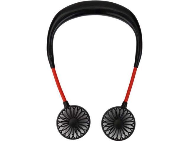 Neck Hanging Fan Hand Free Portable Neck Sports Fans USB Rechargeable Hanging Style Dual Cooling Mini Neckband Fan for Office Outdoor Travel