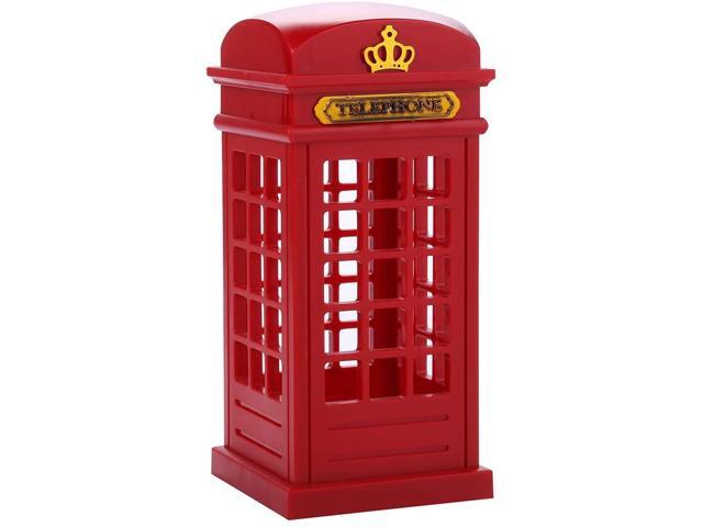 Vintage London Telephone Booth Designed USB Charging LED Night Lamp Touch Sensor Table Desk Light for Bedroom Students Dormitory Illumination Home