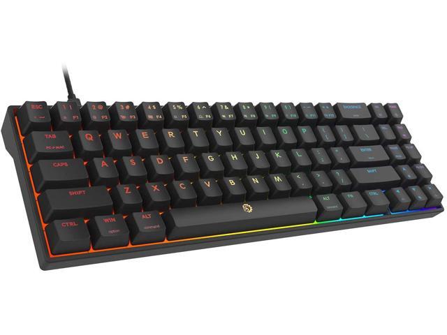 DREVO Calibur V2 RGB 60% Wired Mechanical Gaming Keyboard 71-Key Small Compact Work for PC/Mac Detachable USB Type-C Outemu Blue Switch Black
