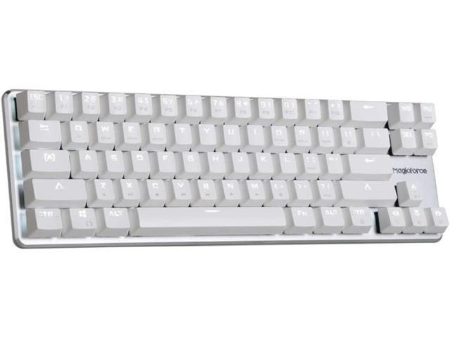 Qisan Gaming Keyboard Mechanical Wired Keyboard Cherry MX Brown Switch Backlight Keyboard 68-Keys Mini Design White