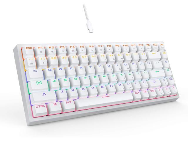 DREVO Gramr 84 Key Rainbow Backlit Mechanical Gaming Keyboard USB Wired 75% TKL Keyboard Brown Switch White