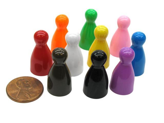 Set of 10 Halma 25mm Pawns Pawn Peg Pegs Board Game Play Pieces 10 Colors