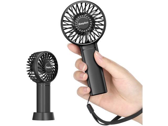 Mini Pocket Fan EasyAcc Portable fan 3350mAh 55-17 Hours 3 Speeds Strong Winds Small Fan with Detachable Base and Lanyard Personal Cooling Fan