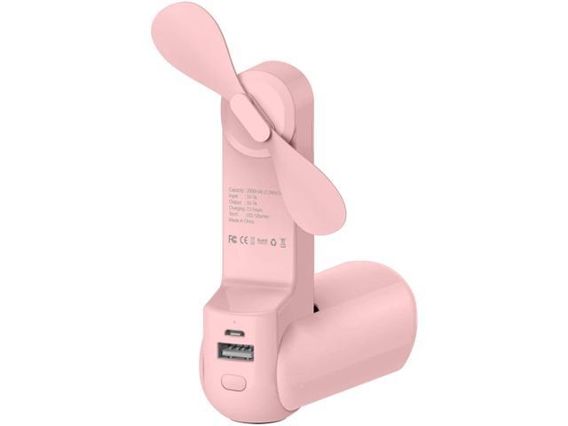 Cellet Foldable 3 in 1 Handheld Portable Mini Air Cooling Fan Power Bank 2000mAh and Flashlight Micro USB Rechargeable 10-20 Hrs of Battery