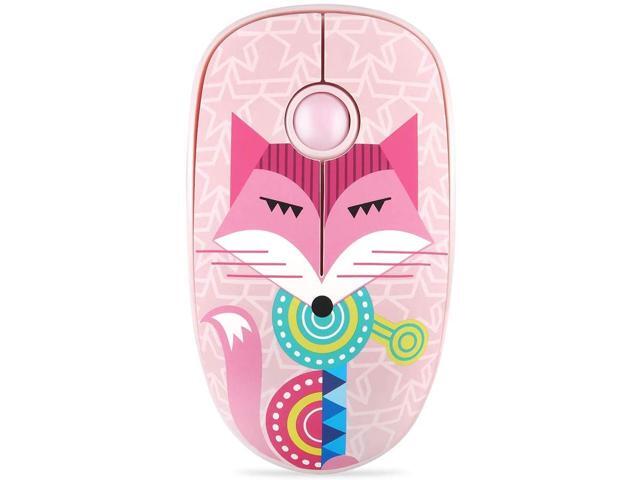 Docooler FD V8H 24G Wireless BT Ergonomic Mouse Cute Cartoon Optical Mouse Pattern ABS Silent Mice with Mouse Mat
