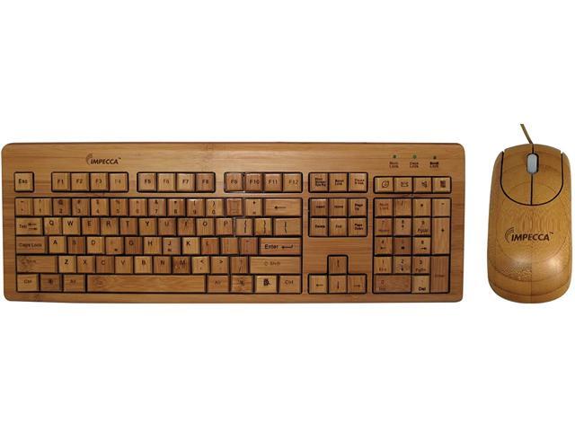 Impecca KBB500C 100% Bamboo Handcrafted Keyboard & Mouse Combo