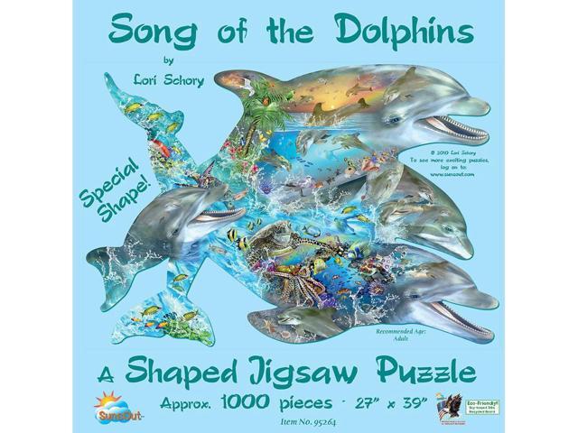 Song of the Dolphin Shaped Jigsaw Puzzle by Lori Schory - 1000 Piece