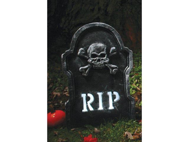 Fun World 91146TRIP Halloween Strobing Skull & Crossbones Tombstone