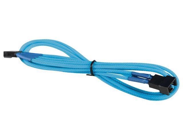 5 Pack Light Blue Sleeved 12 inch 4-pin TX4 PWM Fan Power Extension Cable Female to Male