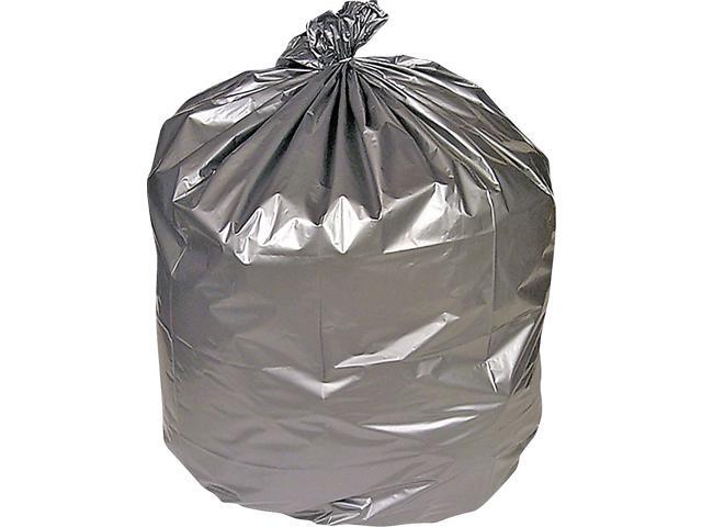 MyOfficeInnovations Trash Bags 55-60 Gallon 39x57 Low Density 17 Mil Silver 50