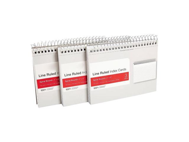 MyOfficeInnovations 4 x 6 Index Cards Lined White 50 Cards/Pack 3 Pack