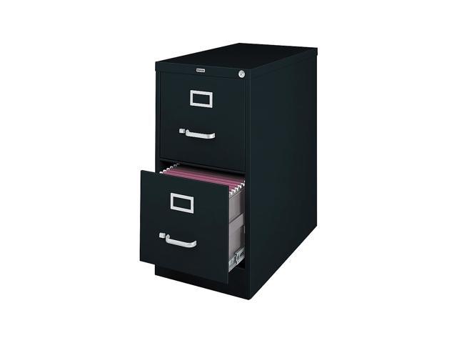 Staples 2-Drawer Vertical File Cabinet, Locking, Letter, Black, 25D (25157d)