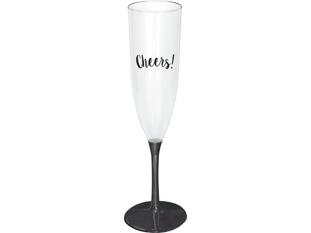 Amscan Cheers New Year's Champagne Glass Black (350493)