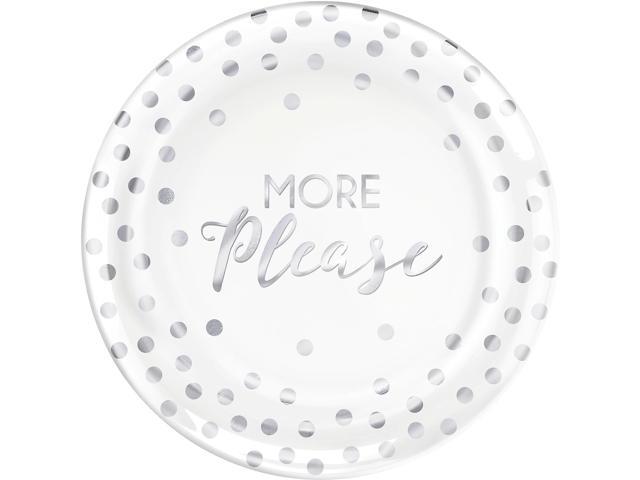 Amscan Party Plate White/Silver (430577)