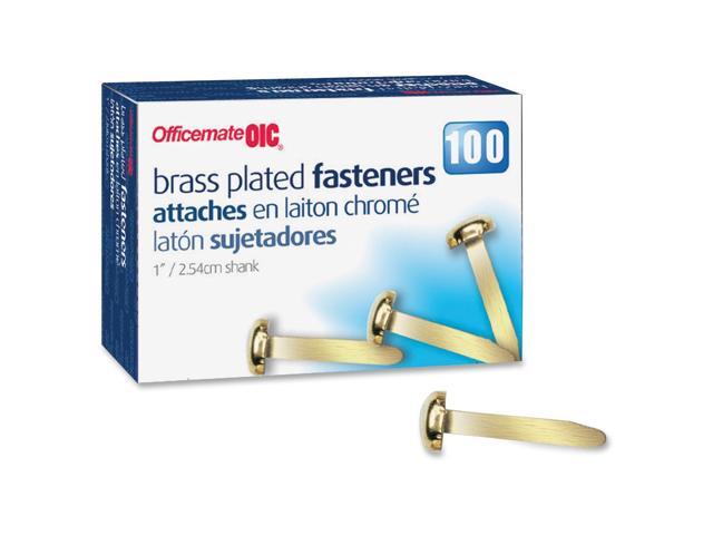 Officemate Brass Plated Round Head Fasteners