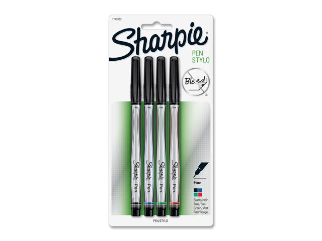 Sharpie Pen Felt Pens, Fine Point, 0.4 mm, Assorted Ink, 4 Pack