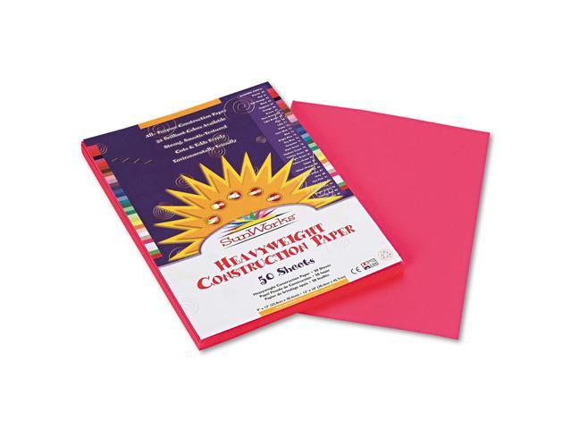 Pacon 9103 SunWorks Construction Paper Heavyweight 9 x 12 Hot Pink 50 Sheets