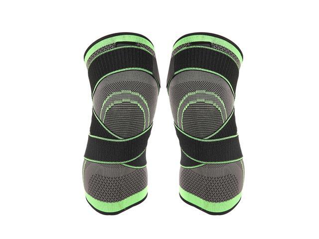 2 Pcs Compression Knee Sleeve Knee Brace Knee Support with Adjustable Strap for Pain Relief Running Basketball Exercises