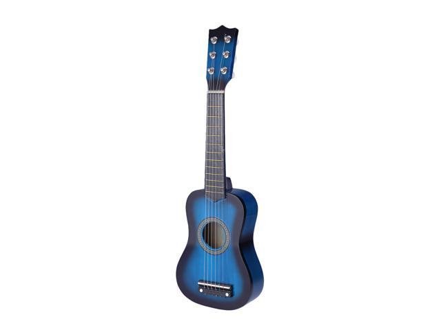 21 Inch Acoustic Guitar Small Size Portable Wooden Guitar for Children Kids (Blue)