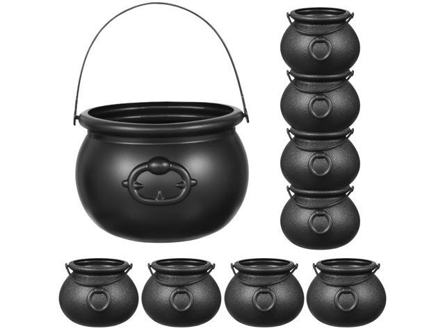 Toyvian 9PCS Black Cauldron Halloween Candy Bucket Kettle Party Favors Supplies Decoration